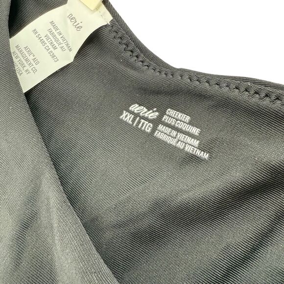 Aerie Bikini Bottom XXL 2XL Super High Cut Cheekiest Black Brazilian Swim AEO - Picture 7 of 12